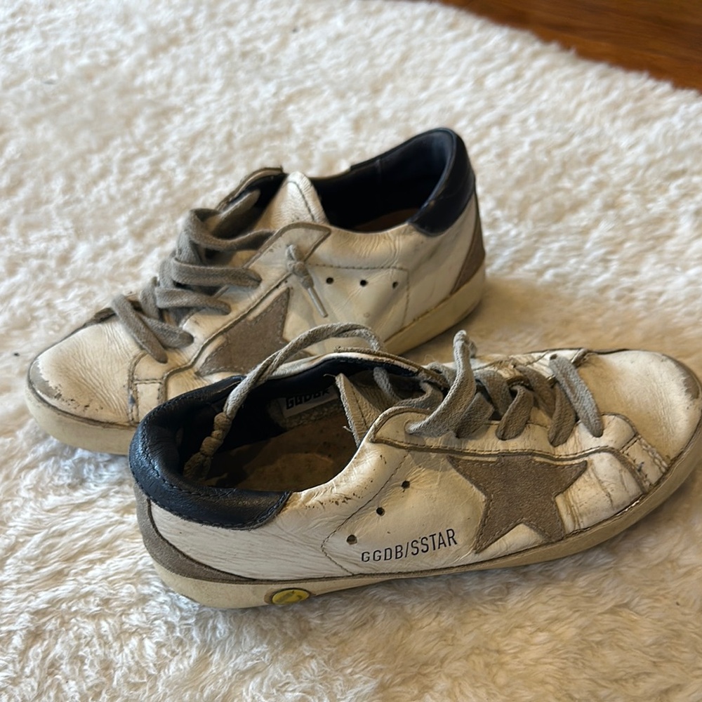 Golden Goose Kids White and Gray Sneakers